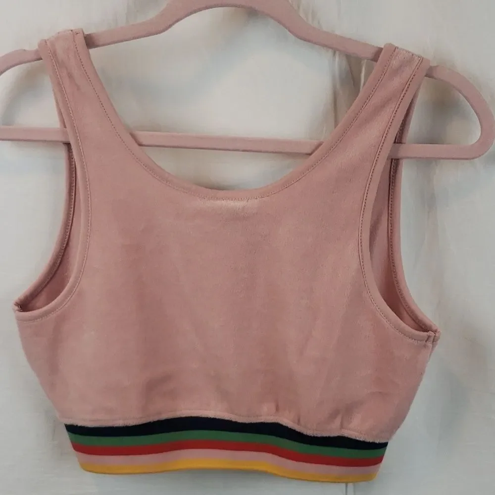 Wild Fable Women's Small Pink Velour Sports Bra